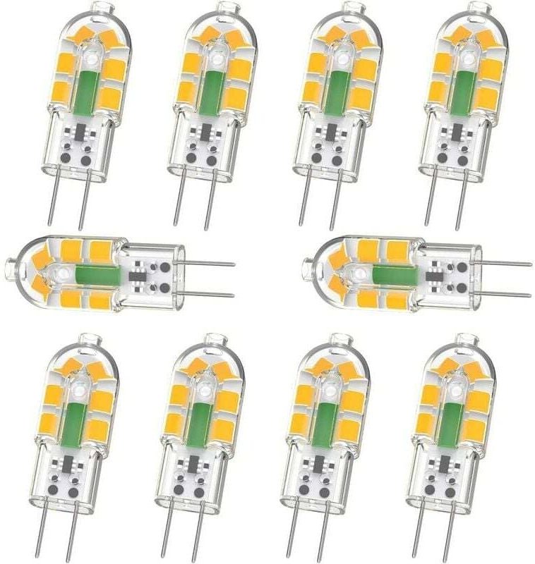 G4 Glühbirne, G4 LED Birne 2W 200LM, entspricht G4 20W Halogenbirne, warmweiß 3000K, AC/DC 12V, flimmerfrei, nicht dimmb...