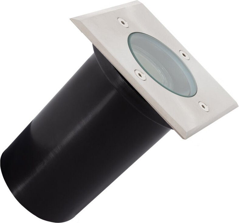 Bodeneinbaustrahler Aussen Eckig Inox für GU10 Silbern