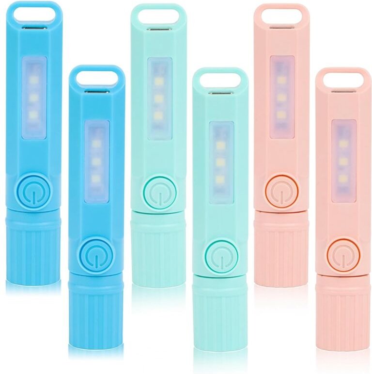 6er-Pack wiederaufladbare Mini-LED-Taschenlampen mit USB-C-Anschluss, Camping-Laternen-Kombi-Taschenlampe (6er-Pack)