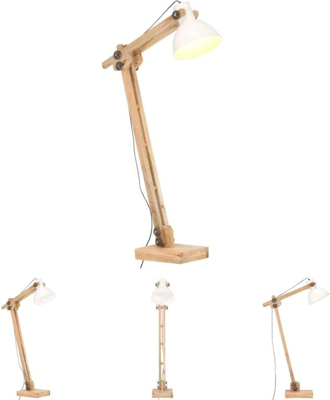 Stehlampe Weiß Mango Massivholz E27 Vidaxl