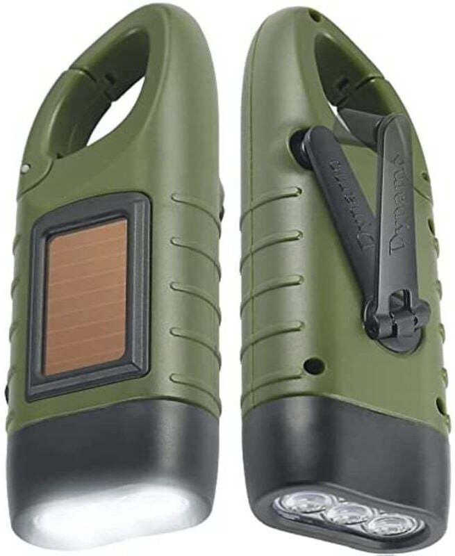 2er-Pack Solar-Taschenlampen: LED-Solar-Taschenlampe & wiederaufladbare Handkurbel-Taschenlampe für Outdoor-Aktivitäten ...