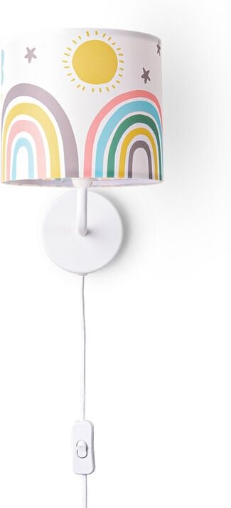 Paco Home - Nachttischlampe Kinderzimmer Tischleuchte Bunt Wandlampe Kinderzimmer Regenbogen Wandleuchte - Weiß, Design ...