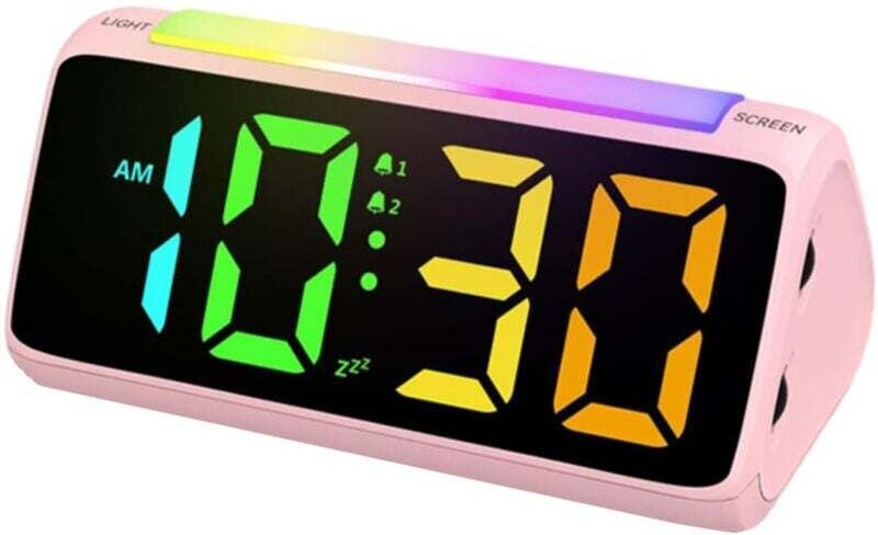 Elektronischer und farbenfroher Kinderwecker – inklusive einstellbarem LED-Nachtlicht mit verschiedenen Farben und USB-L...