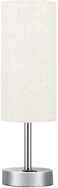 Nachttischlampe Touch Control Schreiblampen mit USB-C USB-A Ladeanschluss USB-Lampe Lampenschirm Studie EU-Stecker