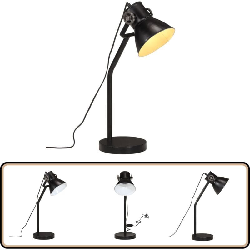 Thumbnail - Schreibtischlampe 25 w Schwarz 17x17x60 cm E27 - Industrielampen - Schreibtischlampe - Stehlampe - Eisenleuchte - Schwar...