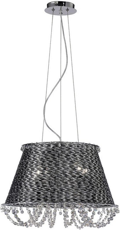 Inspired Lanzo Pendelleuchte 4-flammig E14 Schwarz Chrom/Kristall