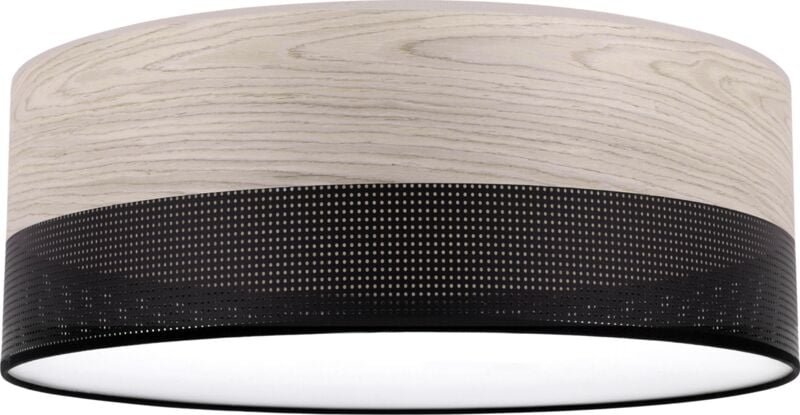 Holz-Plexi-Deckenleuchte Schwarz 40cm Gebleichte Eiche
