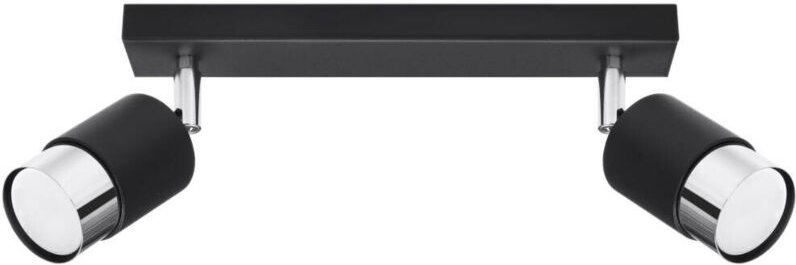 Greenice - Sollux Lighting Nero Twin Deckenstrahler, Schwarz/Chrom, 2x GU10