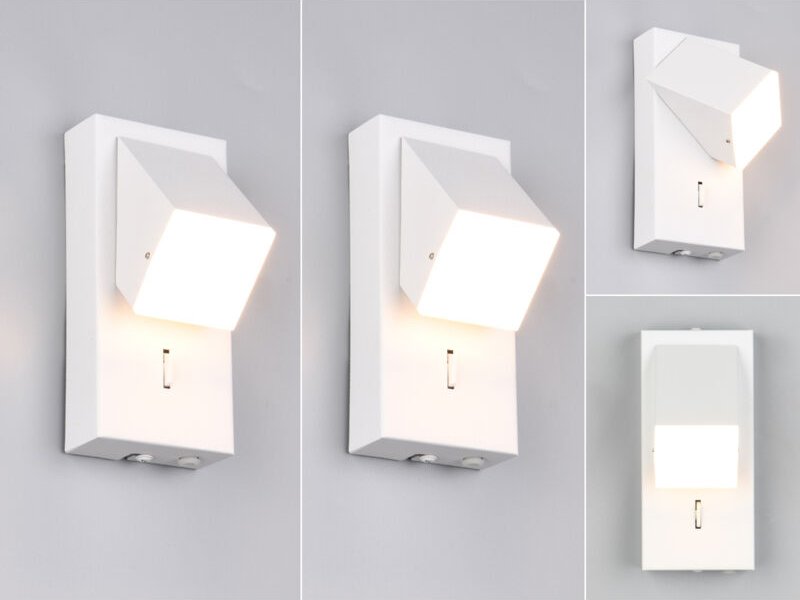 Thumbnail - 2er set led Innen Wandleuchten schwenkbar mit Schalter, Weiß, Höhe 15cm