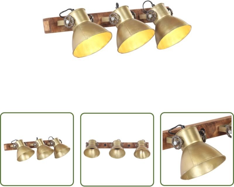 The Living Store - Wandlampe Industriestil Messing 65x25 cm E27 - Industrielampen - Wandleuchte - Vintage Beleuchtung - ...