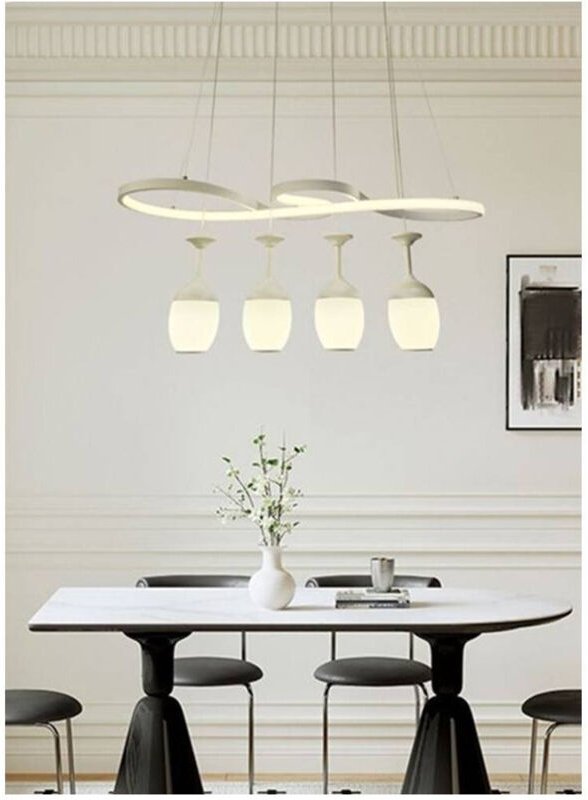 Trade Shop - led Kronleuchter Gebogen Weiß 4 Lichtpunkte 68 Watt Licht 3000K 4000K 6500K LP-24B -