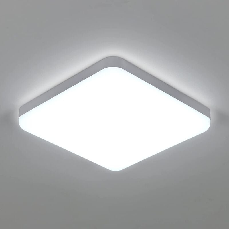 Goeco - Led Deckenleuchte Quadrat 32W, Wasserdichte Deckenleuchte IP54, 3600LM 6500K Kaltweiß, Deckenleuchte Badezimmer ...