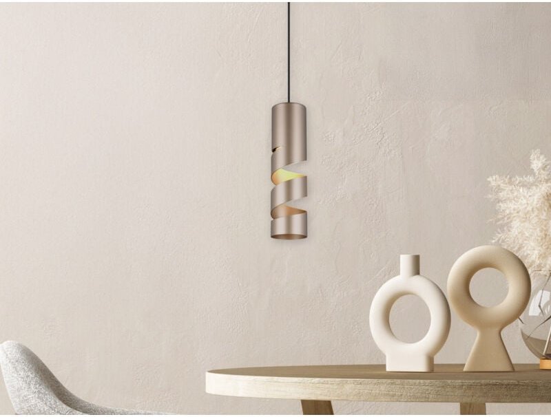 Moderne kleine Pendelleuchte STREAM 1-flammig aus Metall in Coffee, Ø 12cm