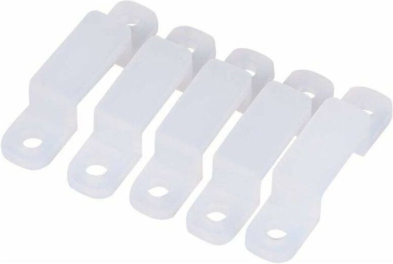 Befestigungsclips für LED-Lichtleisten. 100 Stück 8/10/12 mm Silikon-Befestigungsclips zur Befestigung von 3528 5050 121...