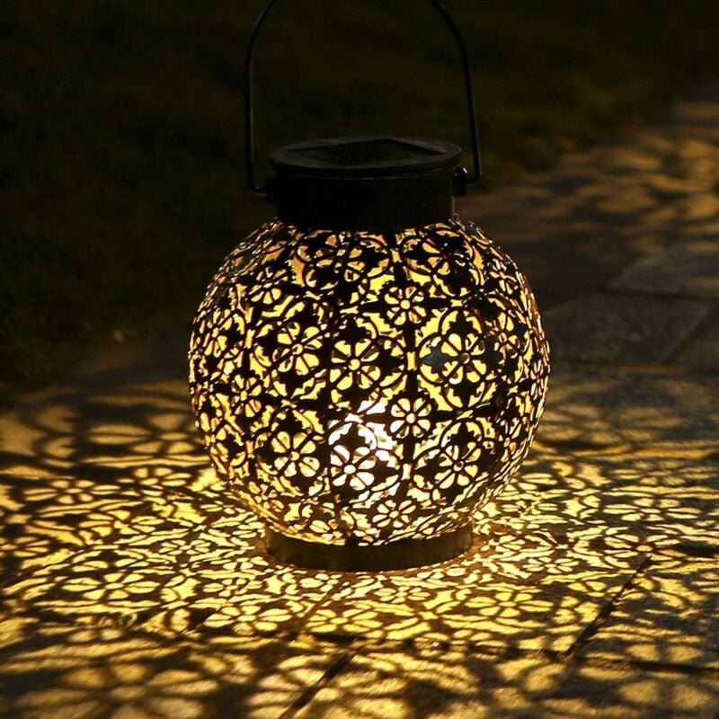 Solarlaterne für den Außenbereich, wasserdicht, IP44, kabellos, wiederaufladbar – LED-Gartenlampe für Terrasse und Innen...
