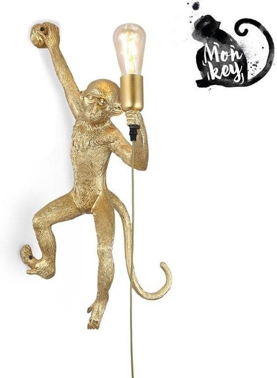 Affen-Wandleuchte „Cesar“ aus Harz