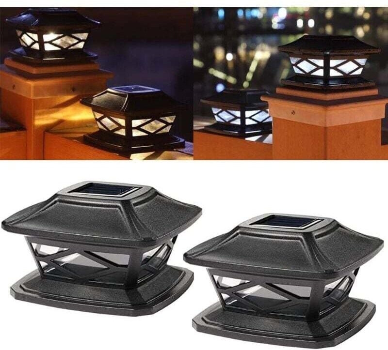 Stück Solar-Pfostenleuchten für den Außenbereich, wasserdichte LED-Pfostenleuchten, dekorative Zaun-Solar-Pfostenleuchte...