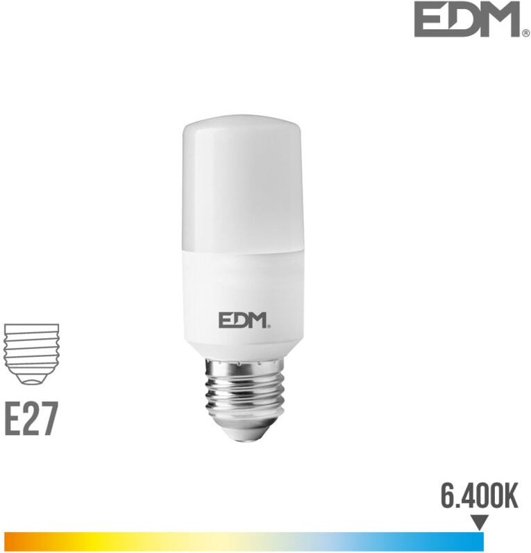 EDM - Röhrenförmige LED-Glühbirne E27 10W 1100lm 6400K Kaltlicht Ø4x10,7cm