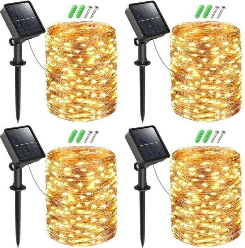 Stück Solar Lichterkette Aussen, 15M 150 LED Lichterkette Außen Solar Lichterkette Wasserdicht KupferDraht Solar Weihnac...