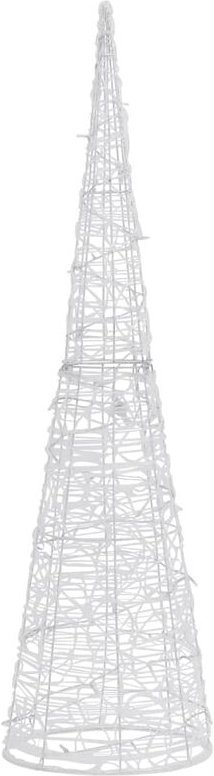 LED-Kegel Acryl Weihnachtsdeko Pyramide Kaltweiß 90 cm Vidaxl