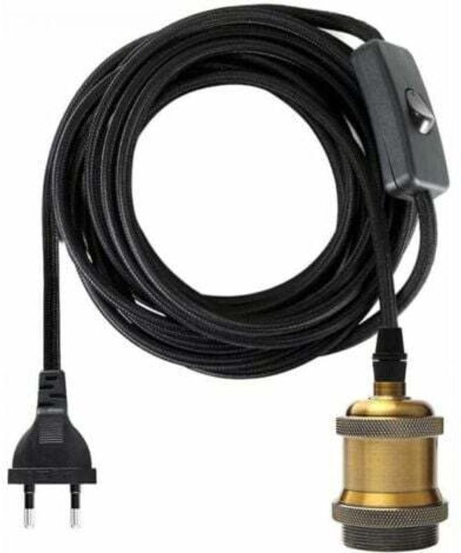 1,2 Meter E27 Fassung mit Schalter, Textilkabel für Glühbirnenfassung/ Edison Retro Hängeleuchte/ Kreative Lampe, Vintag...