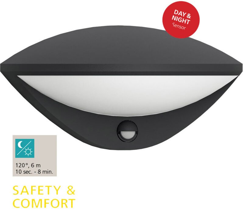 Eglo Led Außen-Wandleuchte Belcreda anthrazit warmweiß mit Bewegungsmelder Außen-Wandleuchte