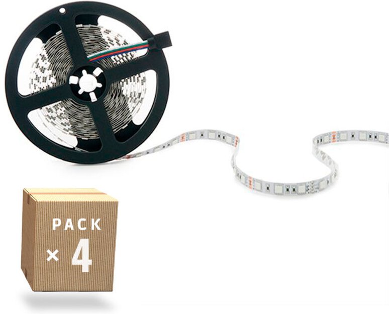 Packen Sie 4 LED-Streifen 72W 4200Lm 4200ºK 300