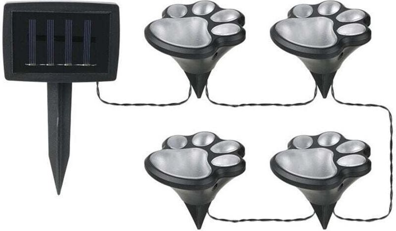 Dekorative Solarleuchten in Tierpfotenform – für Hunde und Katzen – für Terrasse, Garten, Einfahrt und Rasen – ideal für...