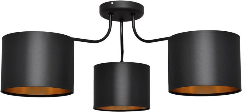 Helam - alba Halbbündige Deckenleuchte mit mehreren Armen Schwarz, Gold 65cm