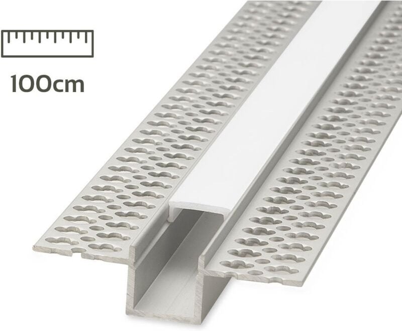 LED Trockenbau U-Einbau-Profil eloxiert 55,5 x 15mm opal - Länge: 100cm