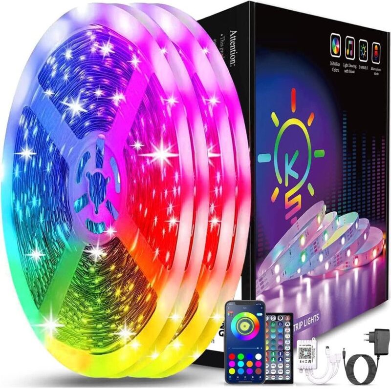 30 m LED-Streifen (15 m x 2), Bluetooth-Schlafzimmer-LED, per APP ferngesteuerter LED-Streifen