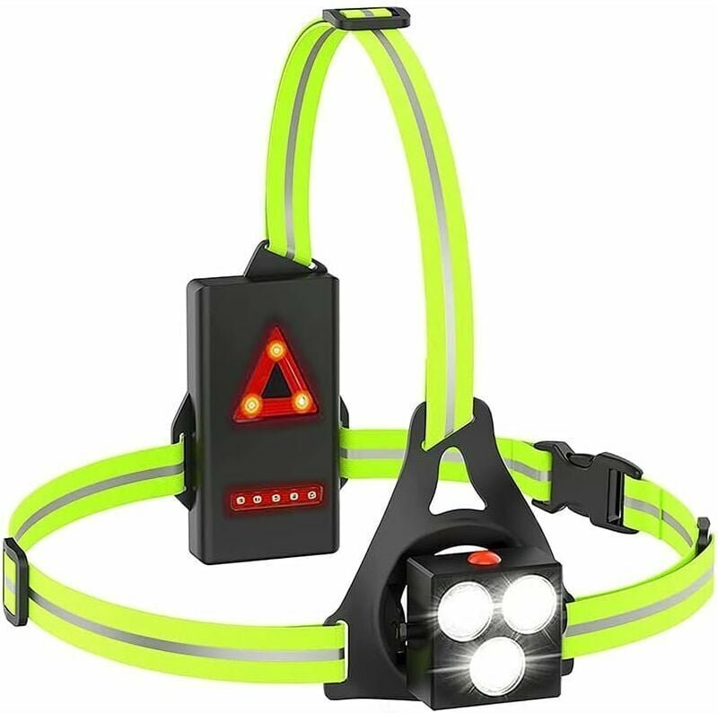 Thumbnail - Jalleria - Brustlicht, LED-Lauflicht zum Laufen, usb wiederaufladbar, Lauflampe 3 Modi 500 Lumen, wasserdichtes Brustlic...