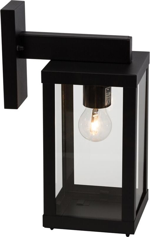 Gaia Wandlampe mit Schalter Hanging - Klassische Laterne im Vintage-Stil für den Außenbereich, schwarz, IP44, aus Glas &...