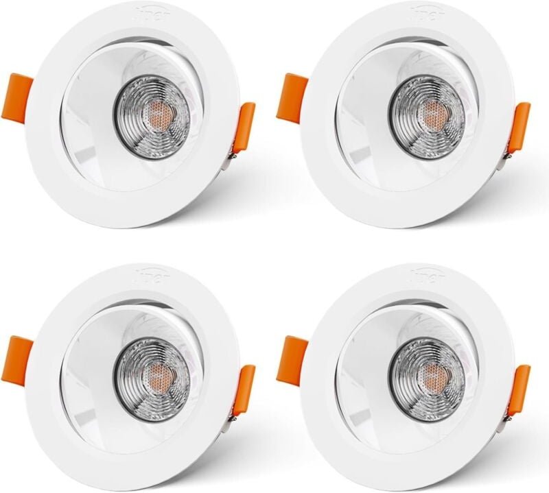 4er Set Extra Flache LED Einbaustrahler 7W Badstrahler LED Einbaustrahler Neutralweiß 4000K 700LM für Einbaudecke Küche ...
