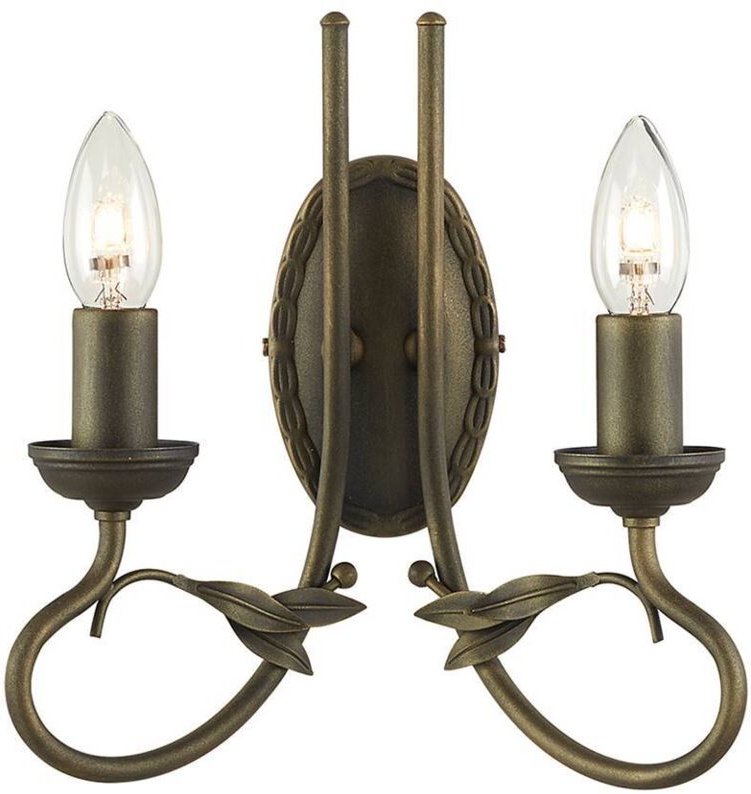 Elstead Olivia - 2 Light Indoor Candle Wandleuchte Schwarz, Gold, E14