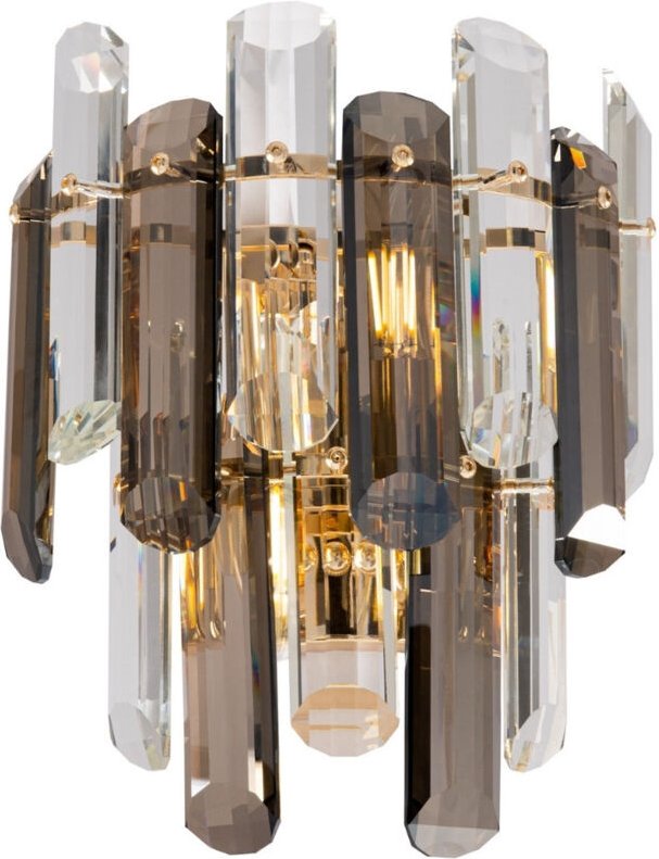 Wandlampe Wandleuchte Wohnzimmerlampe Schlafzimmerleuchte Metall Glas goldfarben