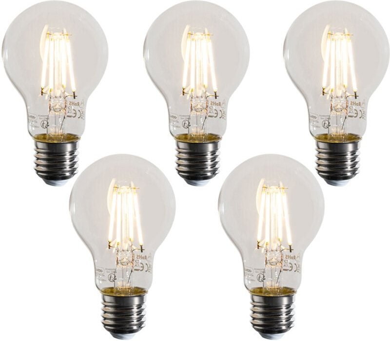 Luedd - 5er-Set E27 Dimmbare LED-Glühbirnen A60 Klar 4W 470 lm 2700K