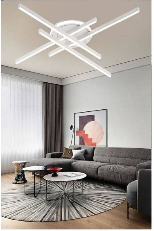 Trade Shop - LED-Deckenleuchte, 45 w, Weiß, Deckenlampe, Kronleuchter, 6500 k, 4000 k, 3000 k, PN-21B -