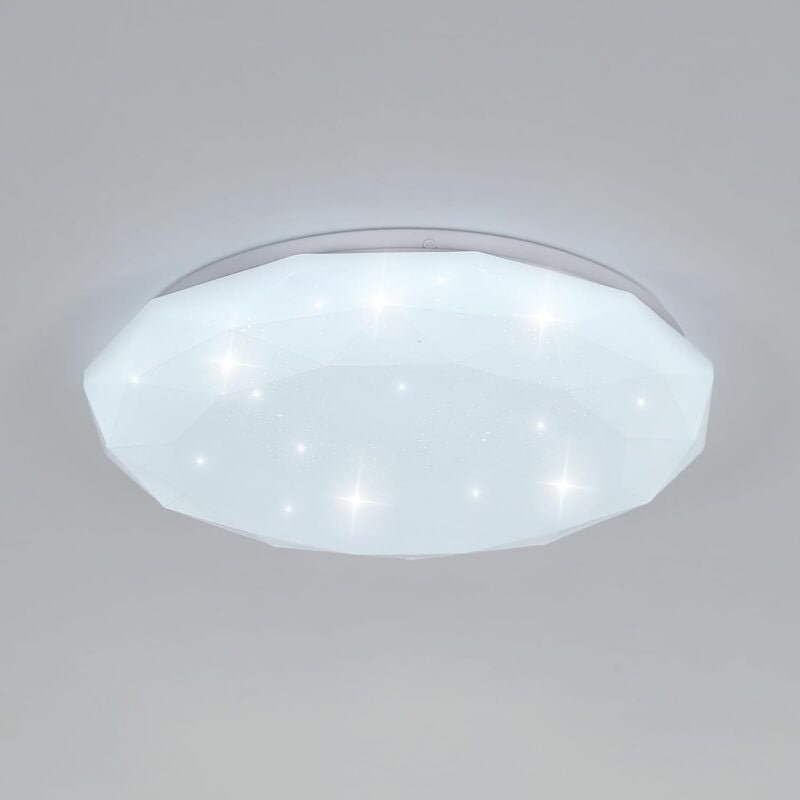 GOECO LED-Deckenleuchten 24W Rundes mit Sternenhimmel-Effekt, Kaltweiß 6000K Modernes Diamant-Deckenleuchte für Kinderzi...