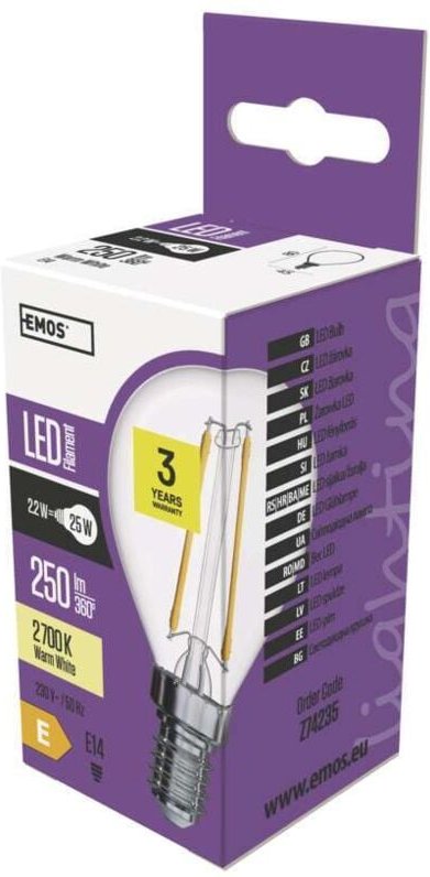 LED-Glühbirne mini Globe Filament E14 warmweiß 2 W