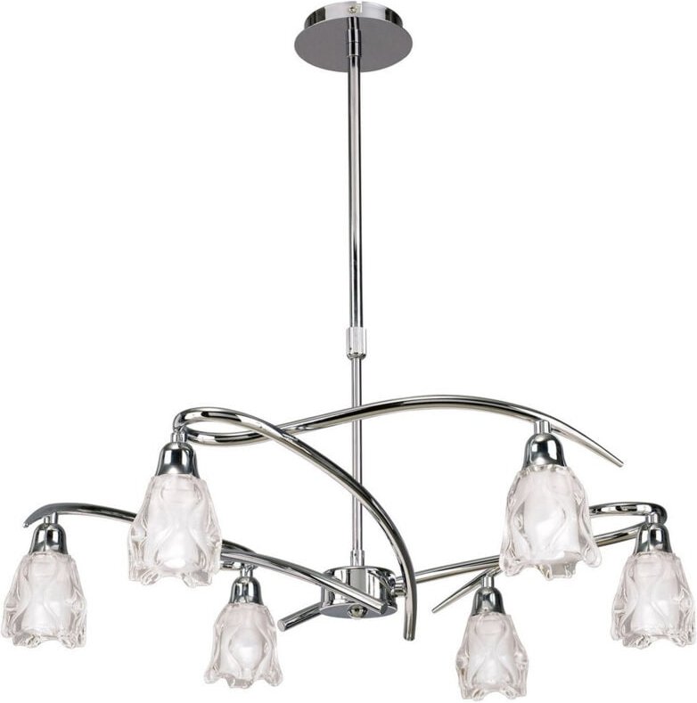 Inspired Mantra Amel Ausziehbar, umwandelbar in halbbündige 6-flammige L1/SGU10-Leuchte, poliertes Chrom, Kompaktleuchts...