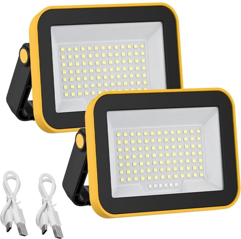 Wiederaufladbarer LED-Flutlicht, T-SUNUS Tragbares LED-Arbeitslicht USB 4000 mAh Arbeitslampe mit 5 Modi für Camping Bau...