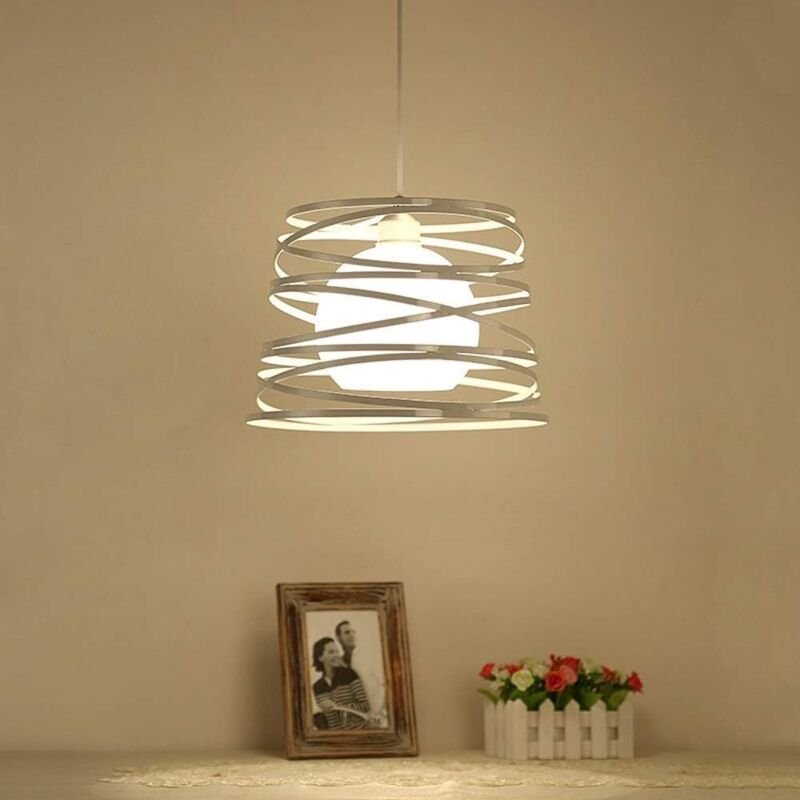 Nordische postmoderne Einzelkopf-E27-Eisenspiral-Deckenlampe, kleiner Kronleuchter, Restaurantbar, Internet C, einfache ...