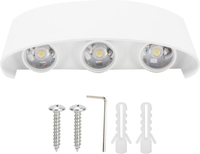 6 LEDs, 8 W, Wandleuchte mit nach oben/unten gerichteter Leuchte, AC 85–265 V, weißes Licht, IP65 wasserdicht, Wandleuch...