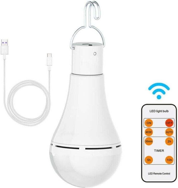 USB-wiederaufladbare Glühbirne mit Fernbedienung, 7-W-LED-Batterie-Glühbirnen, E27-Touch-dimmbare Glühbirne mit Zeitfunk...