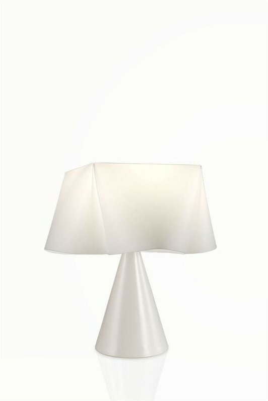 Weiße Tischlampe aus Kunststoff Cm. 28 x 32 Std