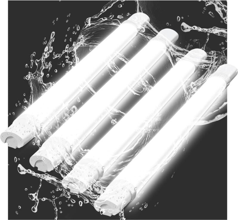 Deckenleuchte led Feuchtraumleuchte 90CM -Deckenlampe Led Röhre 24W 3000LM Kellerlampe IP65 Wasserfest 5000K Werkstattla...