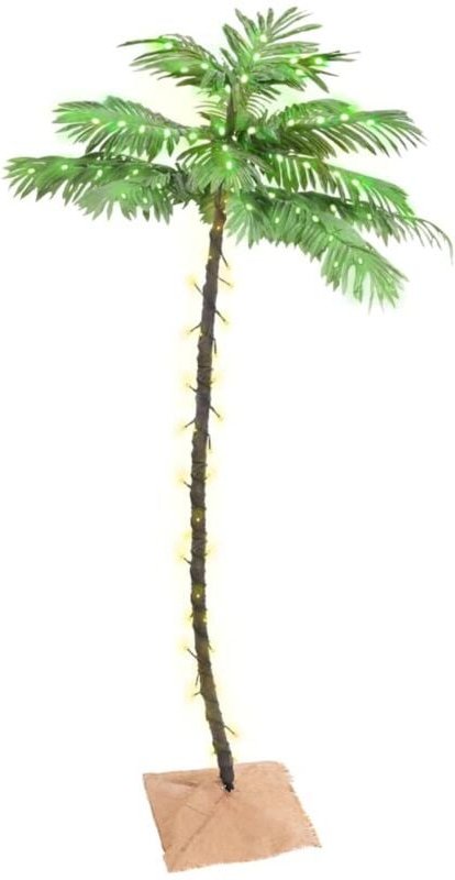 Künstliche Palme mit 96 LEDs Warmweiß 180 cm - Vidaxl
