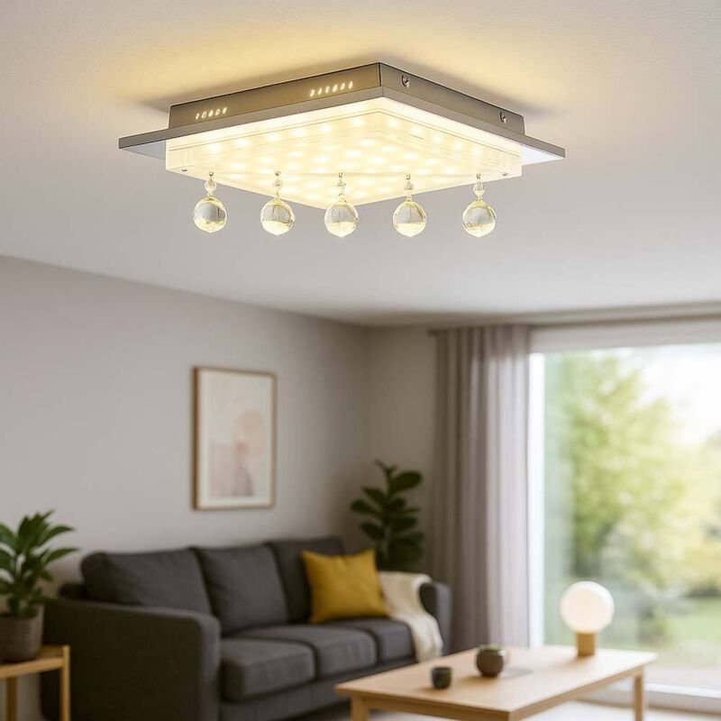 Esto - 19 Watt led Decken Leuchte Kristall Luster Beleuchtung Glas Lampe 749027