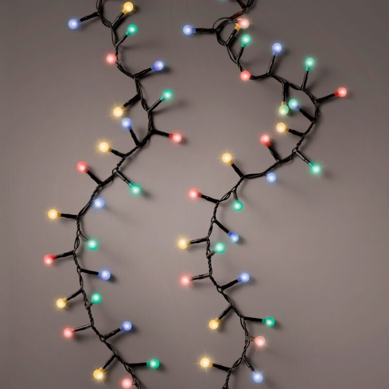 LED Lichterkette für Außen und Innen mit 500 bunten Kugeln - 11 m - Deko Beleuchtung multicolor mit 8 Funktionen und Tim...